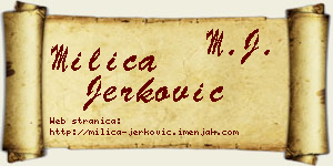 Milica Jerković vizit kartica
